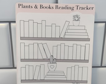 Plant Lover Reading Tracker Sheet Bookish Bujo Reading Journal Planner Stickers Reader Bibliophile Plant Mom Paper Sticker Bookstagram Plan