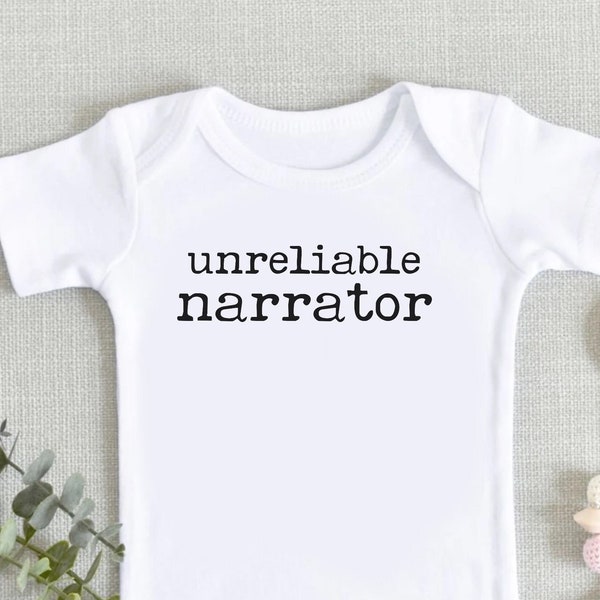 Unreliable Narrator Baby Gift for Reader Baby Shower Gift Funny Onesie Bookish Baby Minimalist Gender Neutral Baby Gift for Nerds Writer