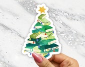 Bookish Christmas Tree Holiday Bookish Sticker Merry Bookmas Sticker Book Club Christmas Gift under 5 Bookish Friend Cute BookTree Booktok