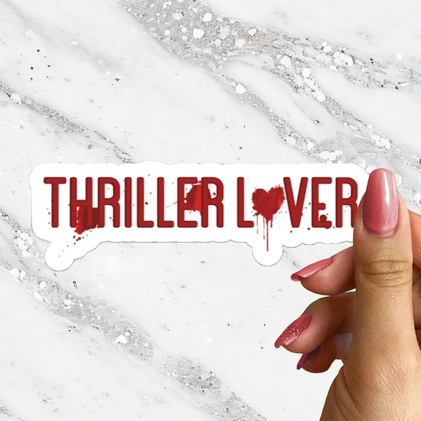 Thriller Lover Bleeding Heart Blood Splatter Sticker for Readers, Movie Lovers Book Cart Sticker for Laptop Sticker for Water Bottles