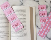 Pink Christmas Bookmark Librarian Gift for Readers Bookstagram Reader Friend Gift Bookworms Christmas Tree Holiday Book Mark Cute Present