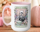 The Reader Bookish Tarot Witchy Reader Hallowen Funny Tarot Card Skeleton Witchy Mug Gift for Sister Bookstagram