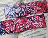 Floral Paisley Swirl Bookstagram Pink Purple Bright Bookmarks for Reader Friend Gift