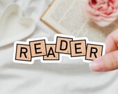 READER Letter Tile Sticker for Bibliophiles Bookish Sticker for Laptop Book Cart Reading Journal