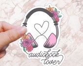 Audiobook Lover Floral Bookish Sticker for Readers Audio Books Are Real Books Librarian Sticker for Bibliophiles Hydroflask Decal for Reader