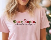 Dear Santa Books Only Cute Festive Pastel Christmas Bookish Shirt for Librarian Bookstagram Booktok Book Club Holiday Party