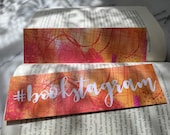 Bookstagram Orange Pink Feather Paisley Swirl Purple Bright Bookmarks for Reader Friend Gift