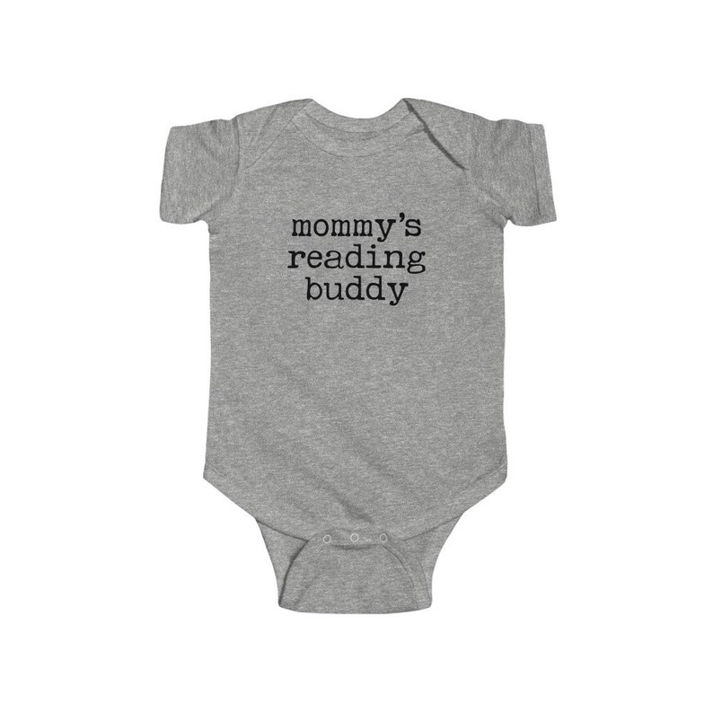 Mommy's Reading Buddy Future Bookworm Infant Jersey Bodysuit Bookish Baby Mothers Day present Librarian Teacher Funny Nerdy Baby Shower Gift Heather