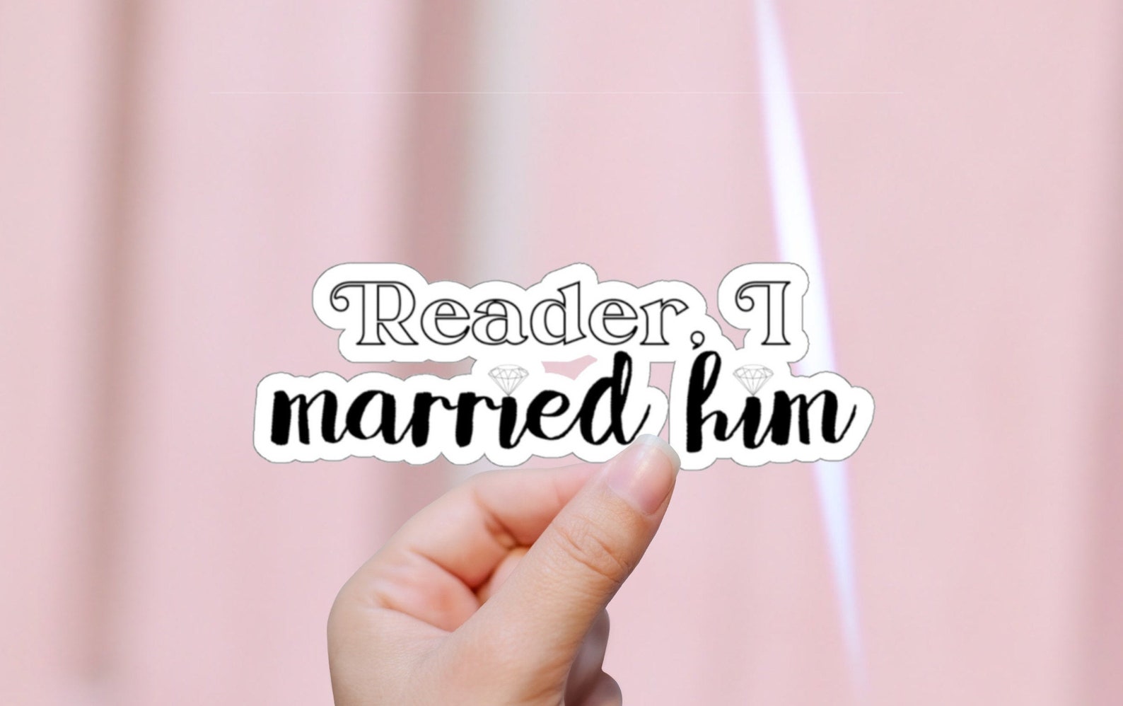 Reader I Married Him Bookish Bride Sticker for Bibliophiles Etsy