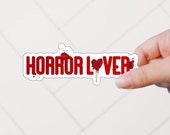 Horror Lover Bleeding Heart Blood Splatter Scary Reader Sticker Film Movie Lovers Book Cart Sticker for Laptop Sticker for Water Bottles