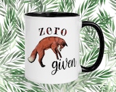 Zero Fox Given Funny Coffee Tea Mug Zero Fucks Given Funny Joke Cup Cute Gift Fox Lover Sarcastic Gift for Dad