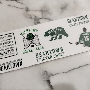 Beartown Hockey Sticker Sheet Bookish Bujo Reading Journal Planner Stickers Reader Bibliophile  Paper Sticker Bookstagram Matte Vinyl Benji