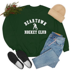 Bookish Beartown Benji Ovich Jersey Unisex Heavy Blend Crewneck Sweatshirt Bear town Logo Front and Number 16 Back Forest Green