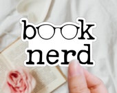 Book Nerd Sticker for Bibliophile Book Cart Decal for Water Bottle Librarian Gift for Bookish Friend Reading Journal Sticker for Book Lover