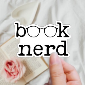 Boek nerd sticker voor bibliofiel boek winkelwagen sticker voor bidon bibliothecaris cadeau voor leesgrage vriend lezing dagboek sticker voor boekenliefhebber