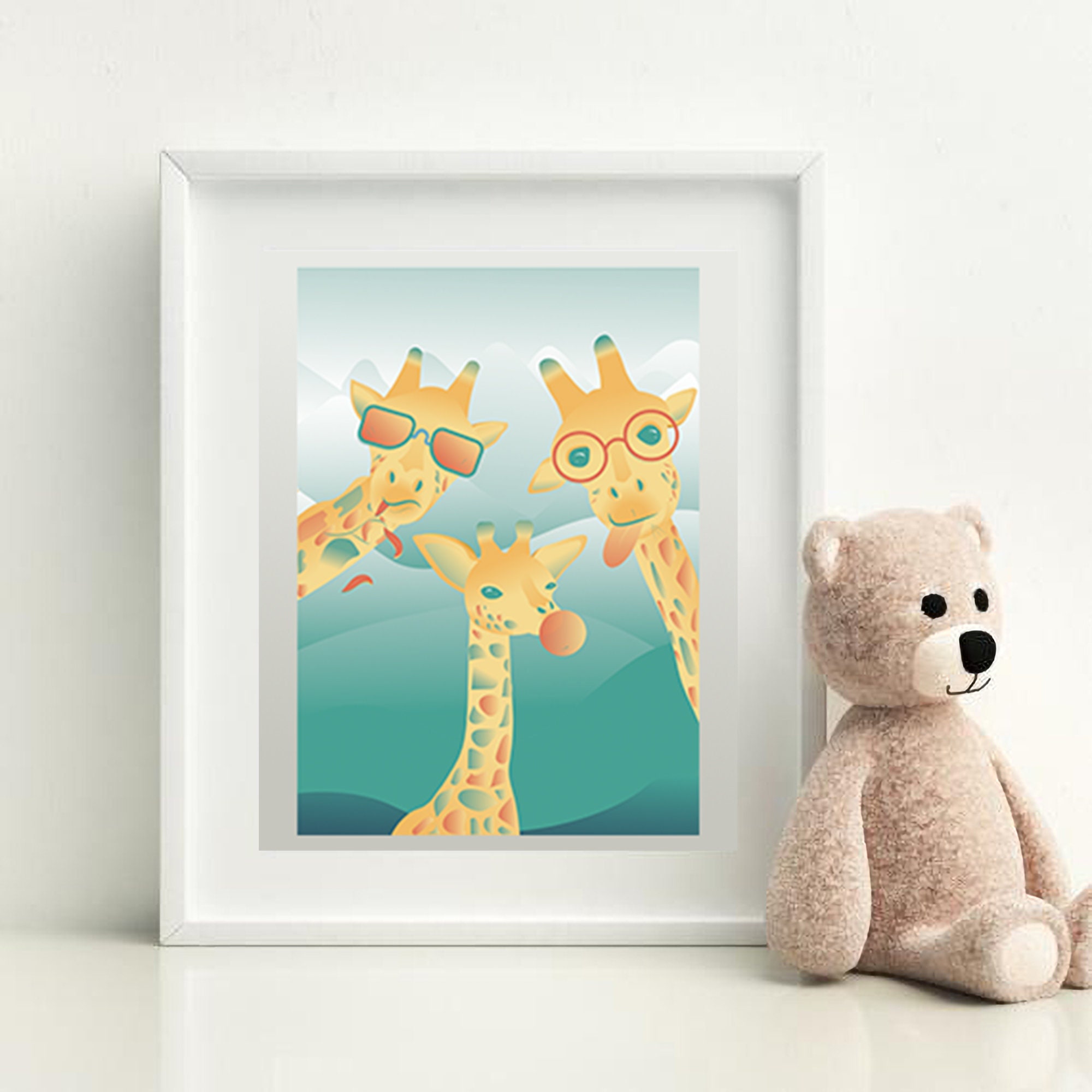 Jirafas Print Giraffes Wall Art Giraffes Nursery Decor Etsy