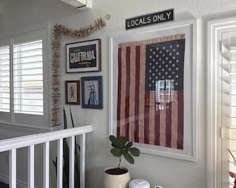 American Flag, Rustic flag, Vintage Flag, Hand Dyed American Flag, Vintage American Flag, Home decor American Flag, 4th of July, 250th, USA