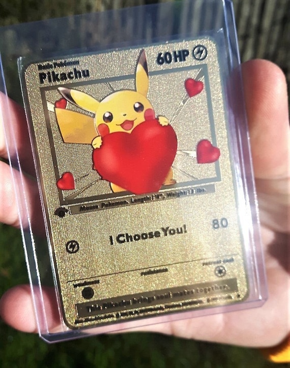 Carte Pokémon Pikachu en métal OR Je te choisis Saint Valentin Cadeau  d'anniversaire pour lui Petit ami Femme Mari Petite amie -  Canada