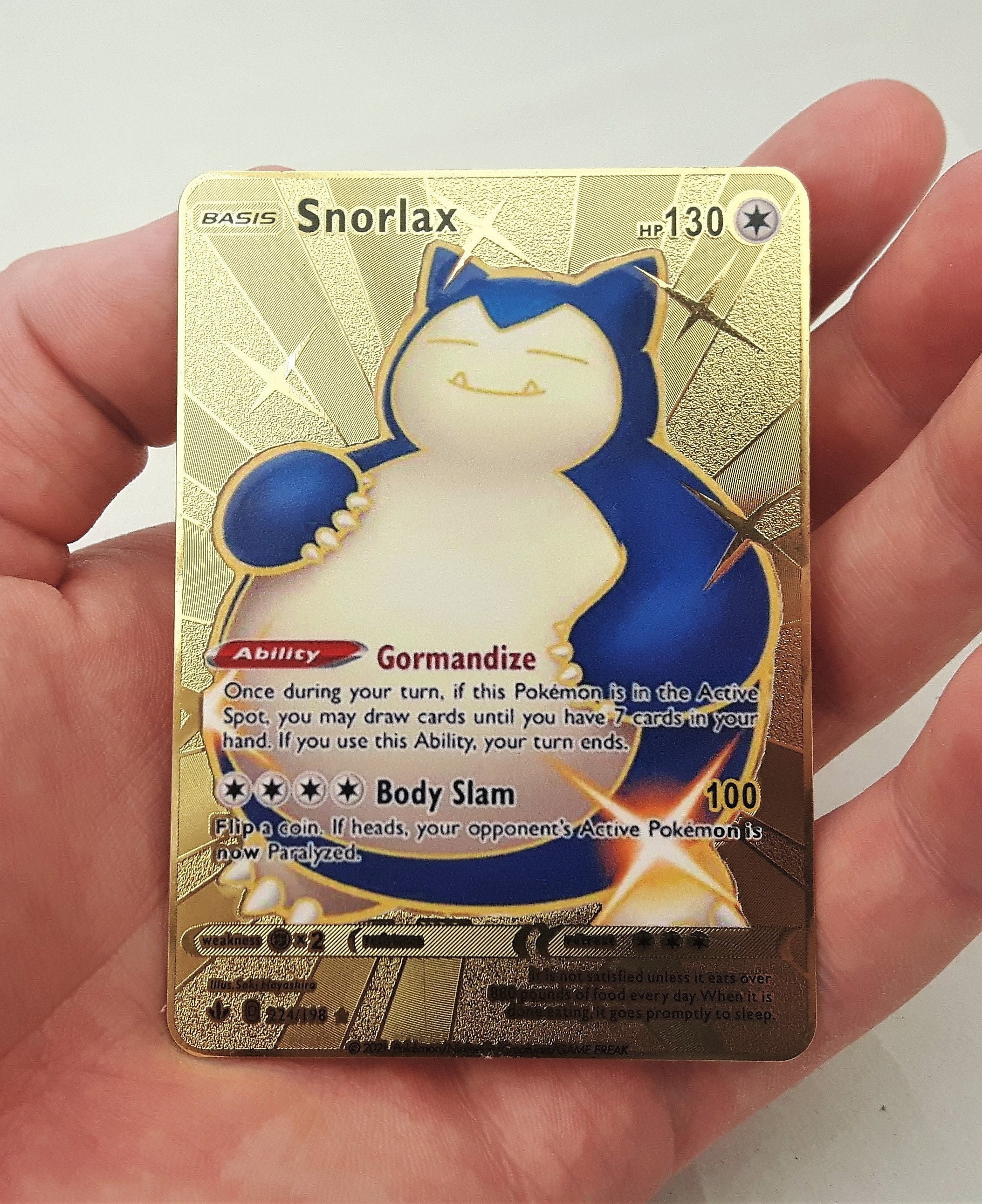Gold Metal Pokemon Card | Snorlax | I Choose You | Valentines Day |  Anniversary Gift | Boyfriend | Wife | Husband | Girlfriend | Christmas -  Etsy UK