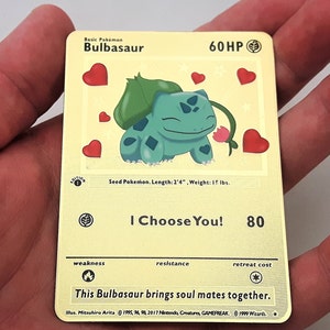 Bulbasaur I Choose You 1 Gold Metal Pokemon Card 
