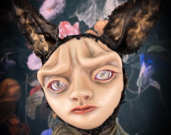 DOLODO - OOAK art doll sculpture, creature, fantasy, rabbit, fairytale, anthropomorphic, Damnato Dolls