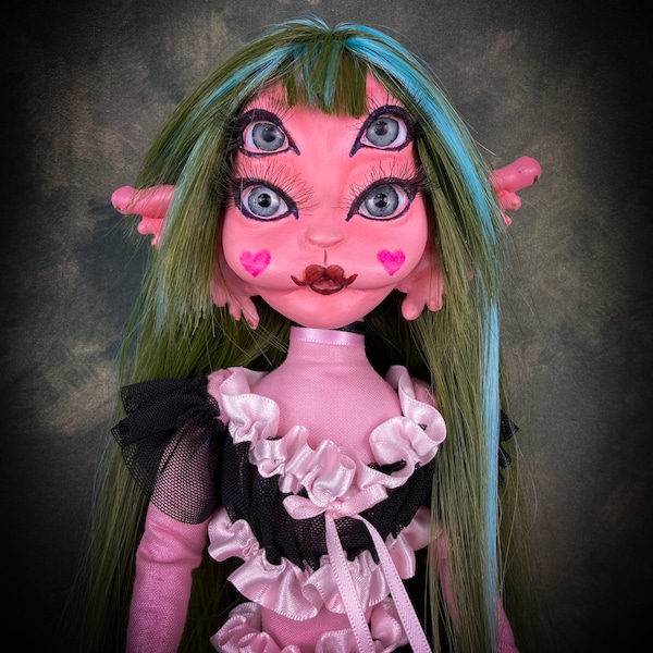 Melanie Martinez Portals ooak art doll, damnato dolls, collectible, handmade, cute, clay face, fan art, sculpture, nymph, creature