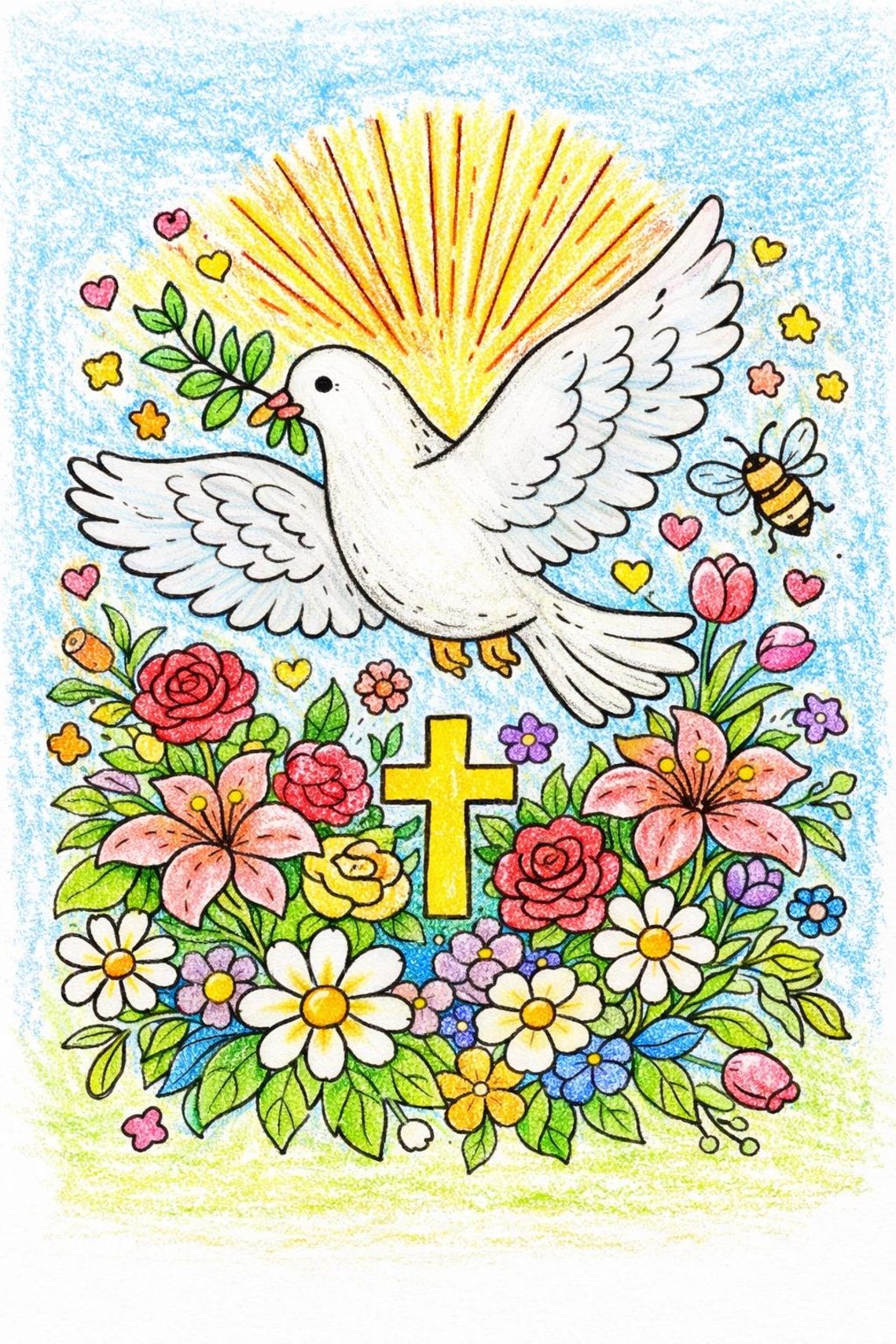 5 Printable First Holy Communion Coloring Pages for Kids | Instant ...