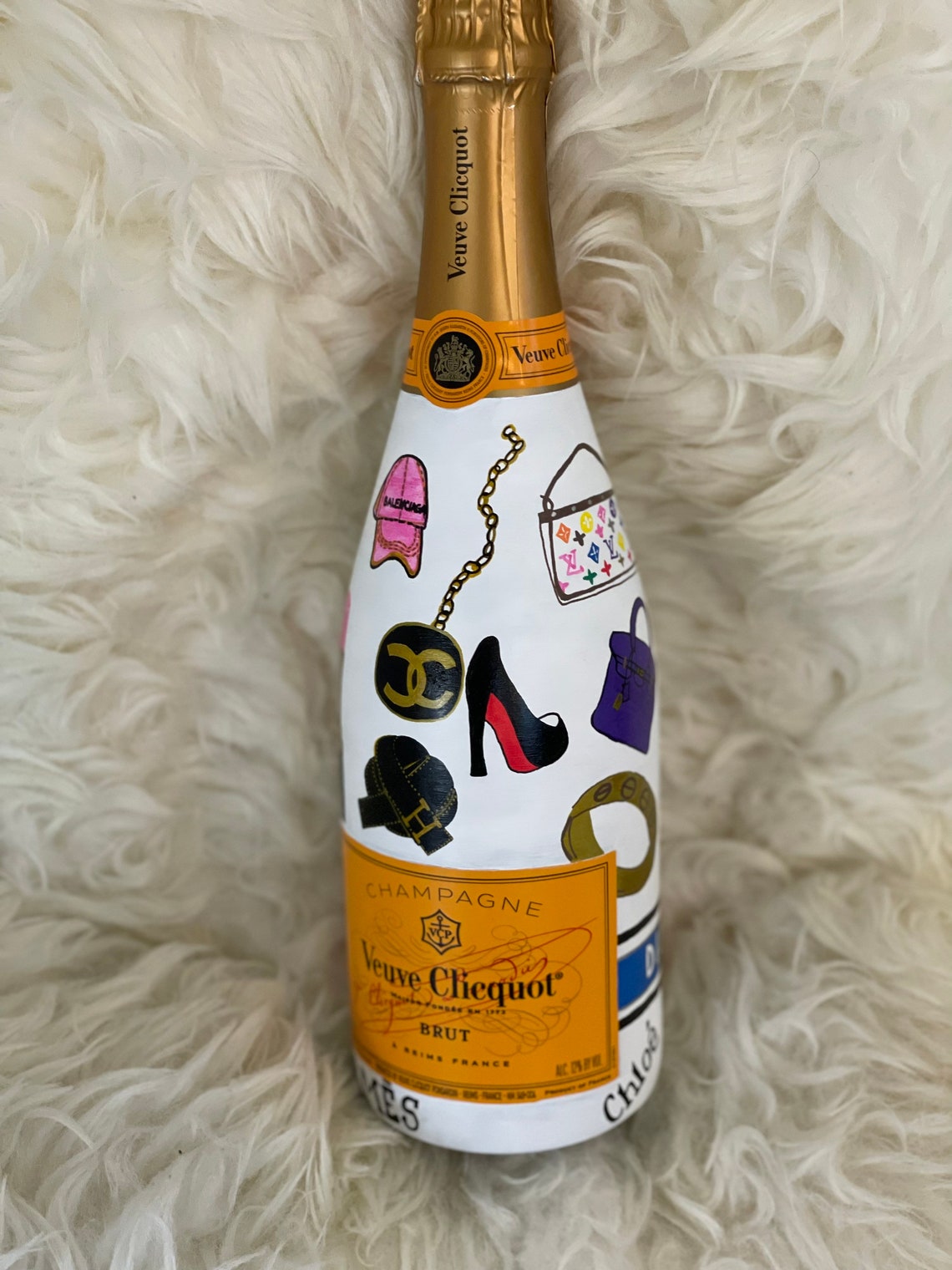 Custom Veuve Clicquot Painted Bottle Etsy