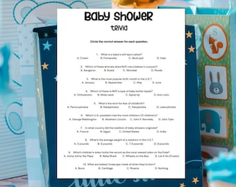 Baby Shower Trivia Game: Fun Gender Neutral Party Activity (Instant Download PDF