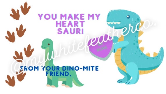 You Make My Heart Saur Valentine Card – Heffy Doodle