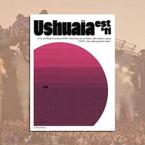Ibiza Classics - Ushuaia | DJ | Wall Art | Poster | Print | A3 A4 A5 | Rave | Festival | Sunset | White | Music | Superclub | Ibiza