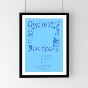 Disclosure - Plitvice Lakes Cercle Set | DJ | Wall Art | Poster | Print | A3 A4 A5 | Rave | Festival | Blue | White | Music |
