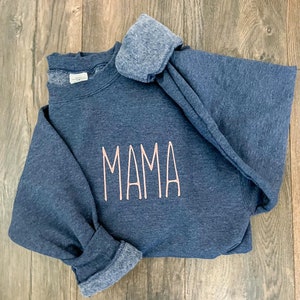 Embroidered MAMA Sweatshirt| MAMACrew Neck| Embroidered Sweatshirt| Embroidered