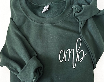 flower monogram embroidered sweatshirt