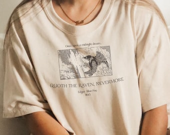Poet Shirt Edgar Allan Poe The Raven Bookcore Shirt Dark Academia Clothing Literature Shirt Bookish Renaissance Shirt Artsy Aesthetic Tee