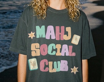 Comfort Colors® Mahjong Social Club Shirt, Mahjong Gifts for Women, Mahjong Apparel, Game Night Shirt, Mahjong Gift, Mahjong Player Tee