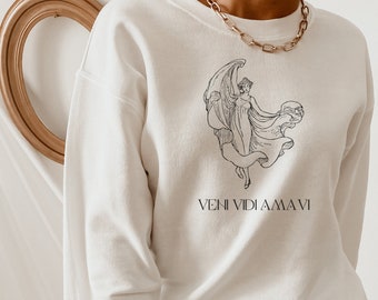 Dark Academia Sweatshirt Light Academia Greek Mythology Shirt Literary Shirt Greek Goddess Aesthetic Sweatshirt Veni Vidi Amavi Greek Gods