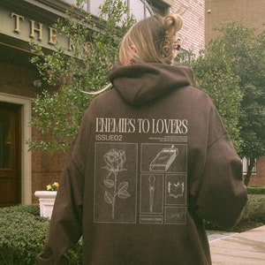 Enemies to Lovers Hoodie Morally Grey Romantasy Sweatshirt Smut Reader Retro Reader Hoodie Reading Hoodie In My Bookish Era Book Hoodie