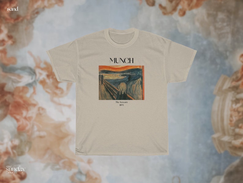 Edvard Munch The Scream Shirt Famous Art Shirt Expressionism Movement Artsy Aesthetic Vintage Art Shirt Psychedelic Art Shirt Artist Shirt Sand