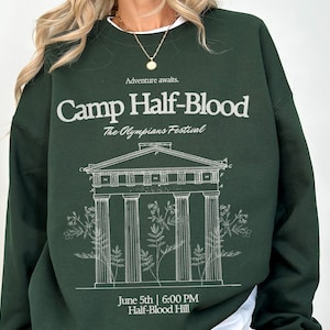 Camp Half-Blood Festival Sweatshirt Percy Jackson Sweatshirt Heroes of Olympus Camp Jupiter Greek Mythology Hoodie Greek Gods Reading Hoodie