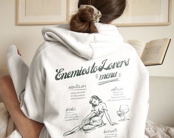 Enemies to Lovers Retro Bookish Hoodie Morally Grey Romantasy Sweatshirt Spicy Bookclub Reading Hoodie In My Bookish Era Book Lover Hoodie