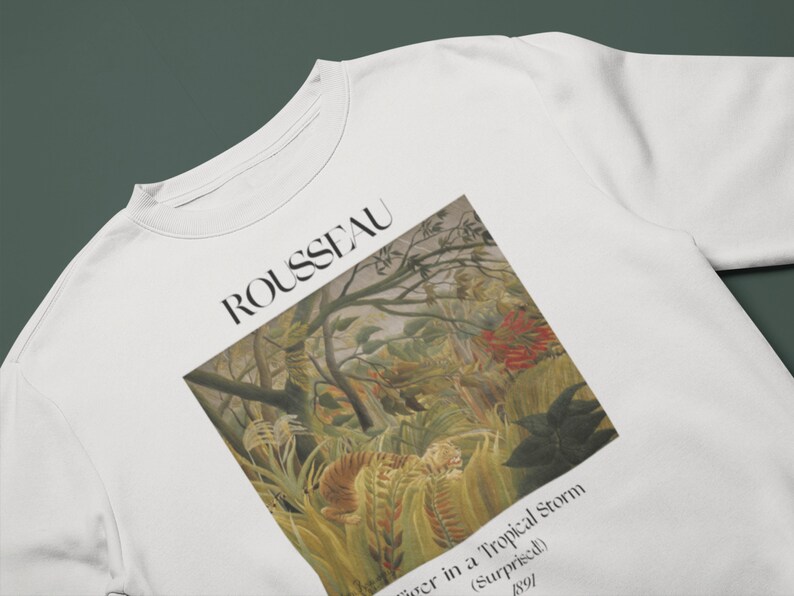 Henri Rousseau Tiger in a Tropical Storm Sweatshirt Famous Artist Shirt Art History Sweater Chinese Zodiac Year of the Tiger Artsy Aesthetic bild 5