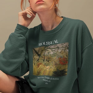 Henri Rousseau Tiger in a Tropical Storm Sweatshirt Famous Artist Shirt Art History Sweater Chinese Zodiac Year of the Tiger Artsy Aesthetic bild 2