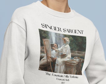 John Singer Sargent The Fountain, Villa Torlonia Sweatshirt Art History Clothing Famous Painting Sweatshirt Italian Art Renaissance Shirt