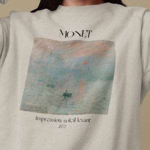 Claude Monet Impression, Soleil Levant Sweatshirt Famous Painter Shirt French Impressionism Classical Artsy Aesthetic Vintage Indie Clothing