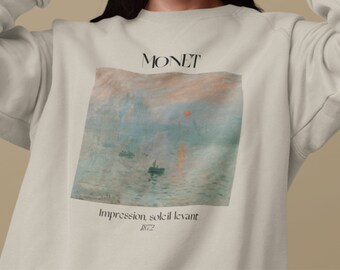 Claude Monet Impression, Soleil Levant Sweatshirt Famous Painter Shirt French Impressionism Classical Artsy Aesthetic Vintage Indie Clothing