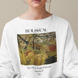 Henri Rousseau Tiger in a Tropical Storm Sweatshirt Famous Artist Shirt Art History Sweater Chinese Zodiac Year of the Tiger Artsy Aesthetic bild 3