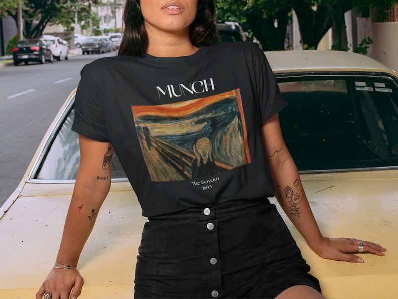 Edvard Munch The Scream Shirt Famous Art Shirt Expressionism Movement Artsy Aesthetic Vintage Art Shirt Psychedelic Art Shirt Artist Shirt image 4