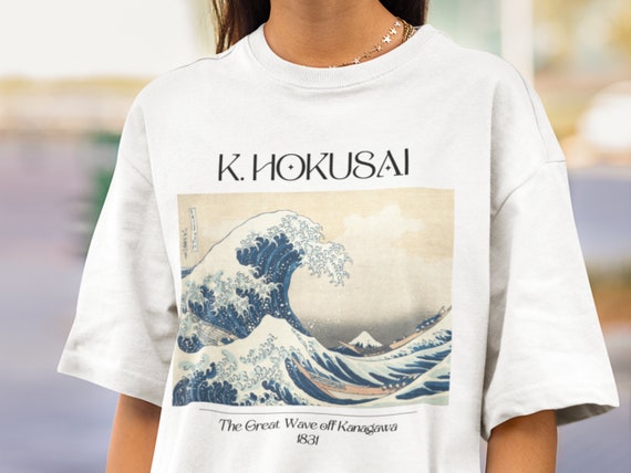 Katsushika Hokusai the Great Wave Period Shirt Art Japanese - off Art Artsy Kanji Shirt Edo Kanagawa Etsy Clothes Tee Japanese Painting Ukiyo-e