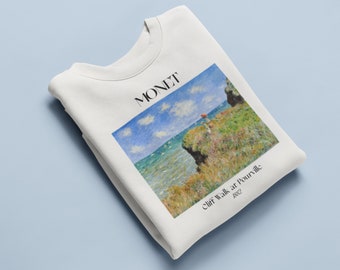 Claude Monet Cliff Walk at Pourville Sweatshirt Famous Painter Shirt French Impressionism Classical Artsy Aesthetic Vintage Indie Clothing